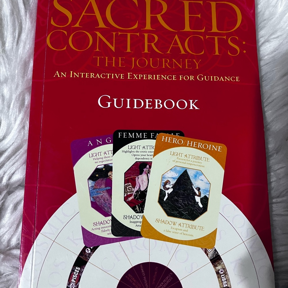 Sacred Contracts Full Deck, Book and black carrying bag.